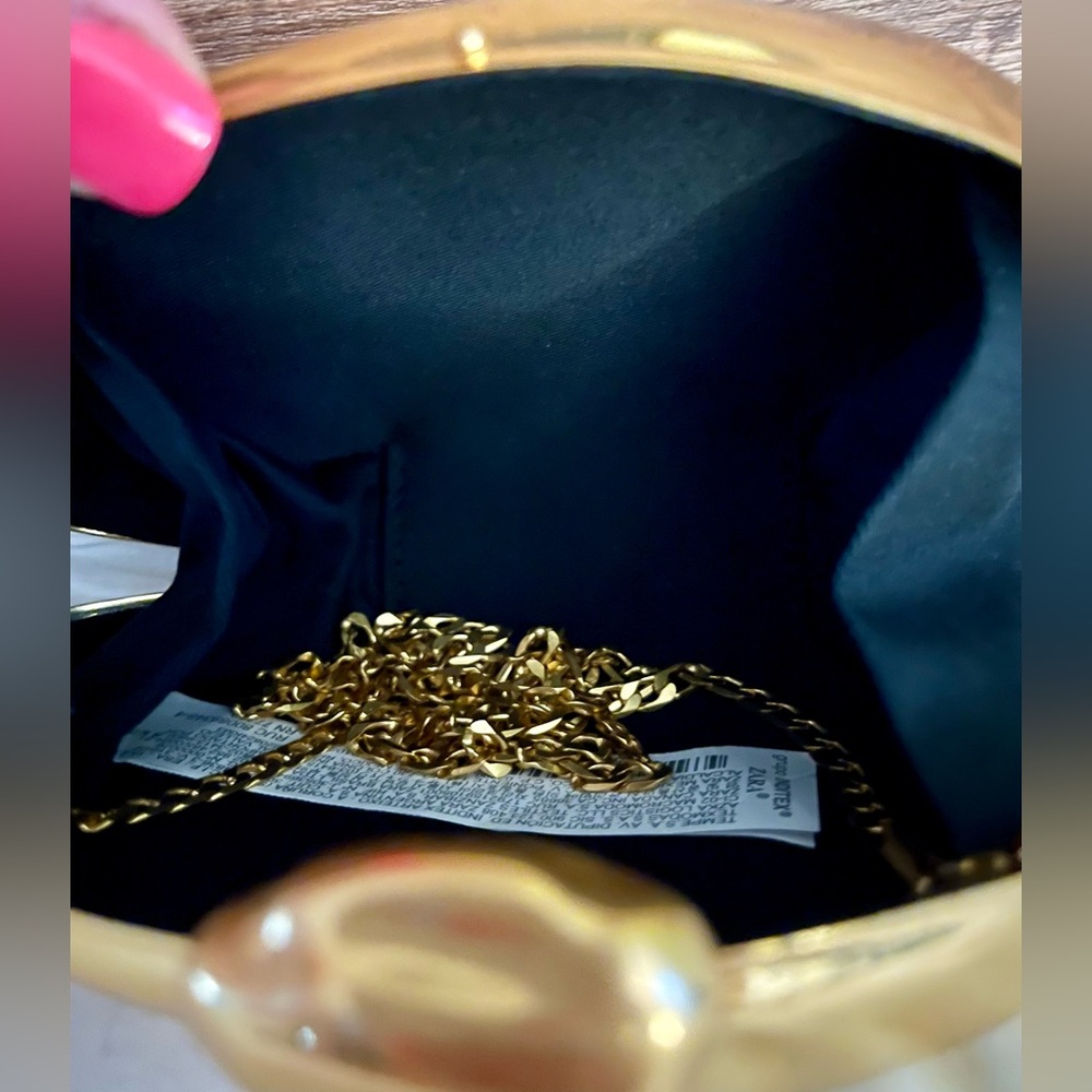 Zara NWT Gold Caja Metecrito Joya Jeweled Small Hard Case Crossbody Bag - Picture 7 of 11